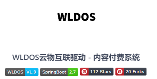 Java开发的wldos云物互联支撑平台前后端分离承接软件服务、网站搭建、内容付费系统